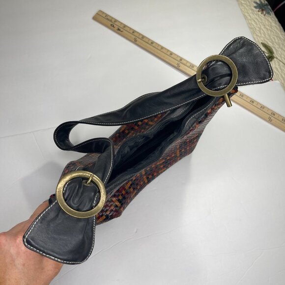 Vera Pelle Purse Made in Italy Crosshatch Leather​​​ - Picture 8 of 12